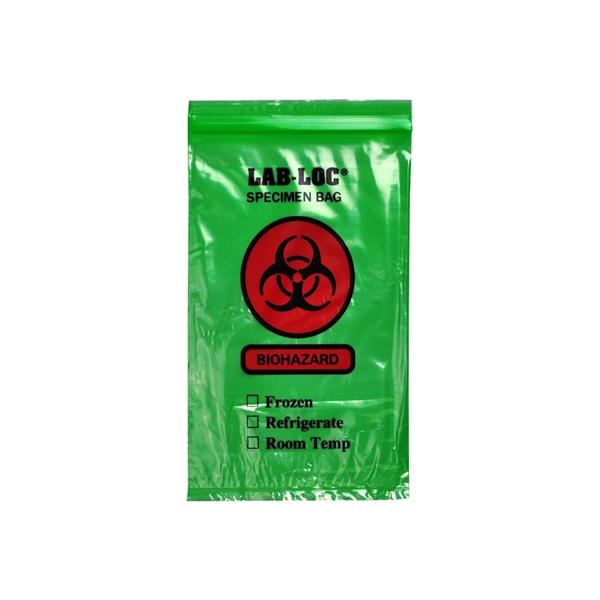 Elkay Plastics, Co Lab-Loc Specimen Transport Bag Green Reclosable Closure 1000/Ca - LAB20609GR