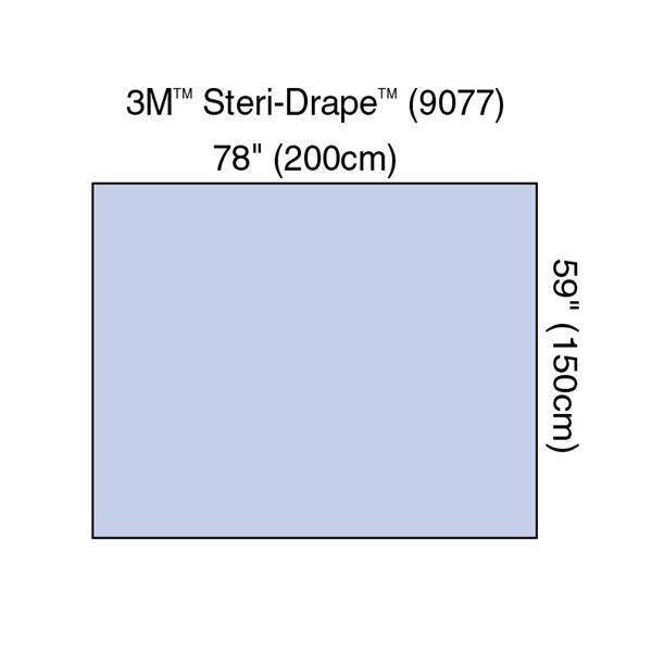 3M Healthcare Pack Surg Drp/Sht/Tbl Cvr Steri-Drape Nfen 78X59 Blu Strl 2X30/Ca - 9077