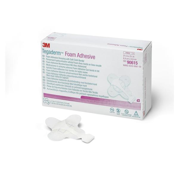 3M Healthcare Dressing Tegaderm Fm 2-3/4X2-3/4" Mini Wrap Strl Adhs Adhr Absorbent Lf 40/Case - 90615