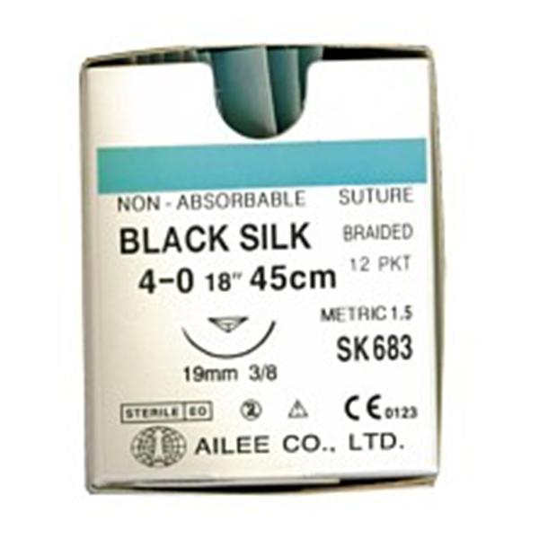 Ailee Suture 3-0 Silk Mfs-1 Reli Redisilk Black 18" Braid 12/Bx - SK684-SI