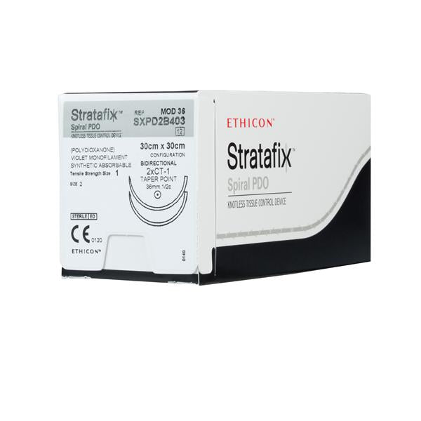 Ethicon Inc,a J & J Company Suture 1 Pdo Ct-1 Stratafix Spiral Pdo Violet 12" Double Arm Mnflmnt Abs 12/Bx - SXPD2B403