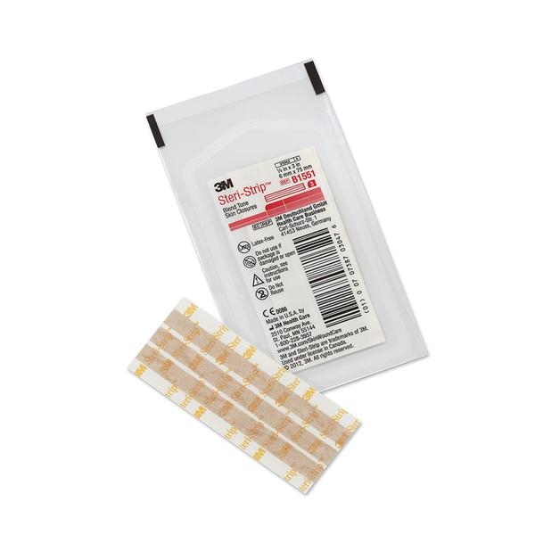 3M Healthcare Strip Skin Closure Steri-Strip 1/4X3" Blend Tone 3/Envelope 50/Bx, 4 Bx/Ca - B1551