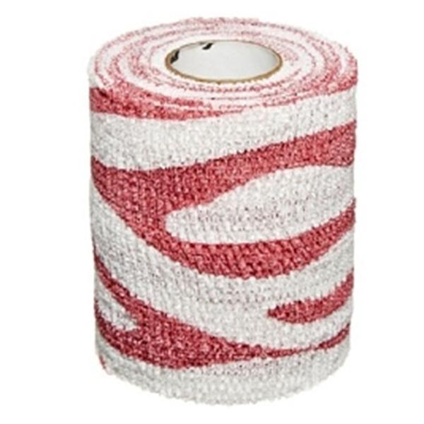Andover Coated Products Tape Athletic Powerflex Team Stripe Foam 3"X6Yd Cohesive Red/White 48/Ca - 4730WR-048