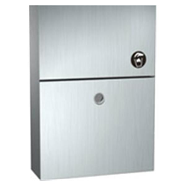 American Specialties Cabinet Napkin Disposal Stainless Steel 6Qt Hinge Lid Surface Mount Silver Ea - 10-0473-A