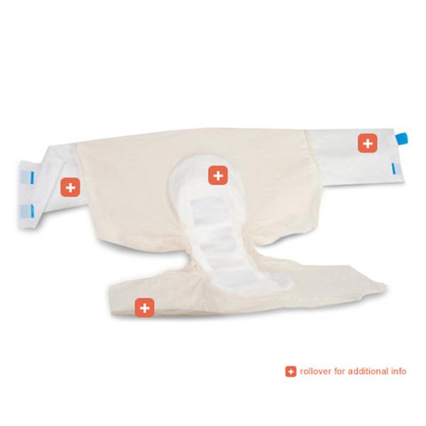 Attends Healthcare Products Brief Dermadry Adult Unisex 2Xl 63-70" Heavy Odor Reduction White 48/Ca - DD50