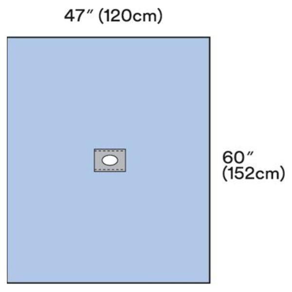 3M Healthcare Drape Surgical Steri-Drape Fenestrated 47X59" Blue Sterile 4X20/Case - 9030