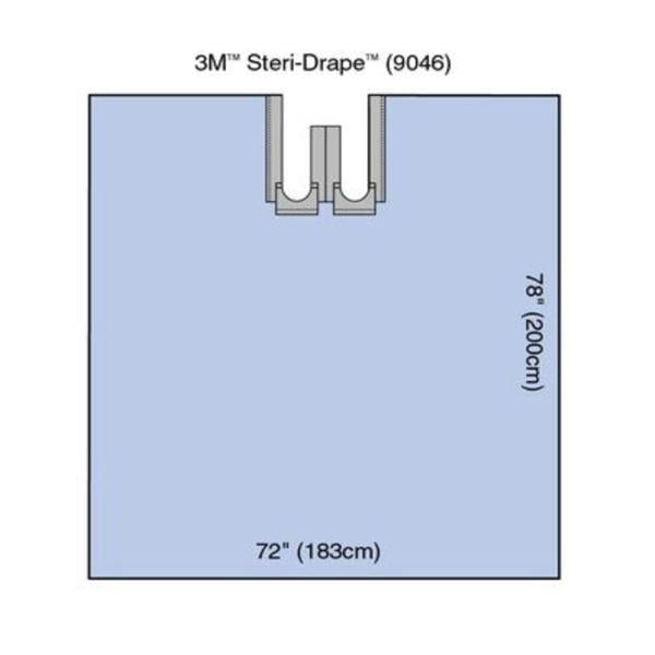 3M Healthcare Sheet Surgical Steri-Drape Fenestrated 72X78" Blue Sterile Ea - 9046