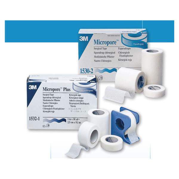 3M Healthcare Tape Micropore Plus Paper 1"X3.5 White 400/Ca - 1532SS-1