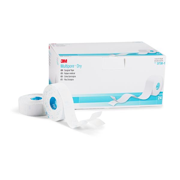 3M Healthcare Tape Surgical Multipore Cloth 1"X5.5Yd White 96 Rl/Case - 3730-1