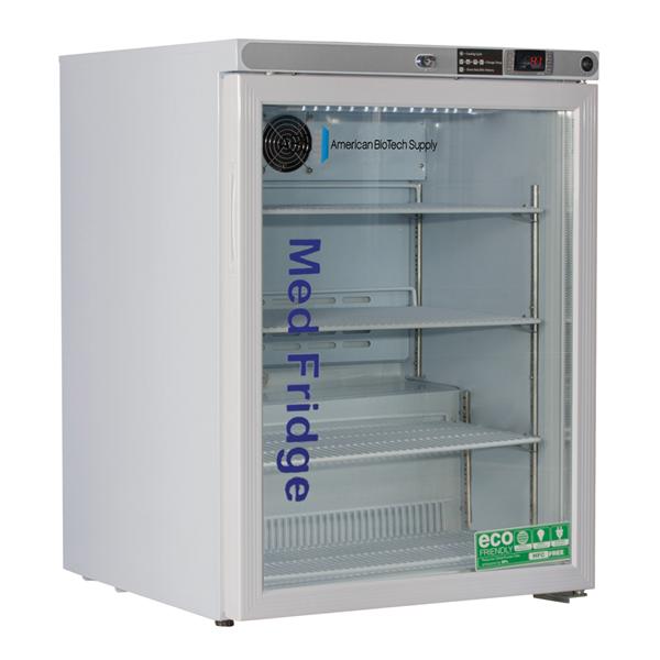 American BioTech Supply(ABS) Rfrgrtr Pharma/Vax Premier Medfridge 5.2Cf 1 Gls Swng Dr 2 To 8C Cycl Dfrst Ea - PHABTHCUCFS0504G