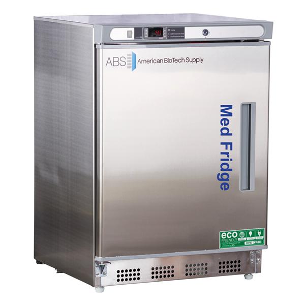 American BioTech Supply(ABS) Refrigerator Laboratory Premier 4.6 Cu Ft 1 Swing Door 2 To 8C Ea - PHUCBI04SSLH