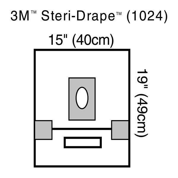 3M Healthcare Drape Surgical Steri-Drape Fenestrated 15X19" Clear Sterile 10/Bx, 4 Bx/Ca - 1024