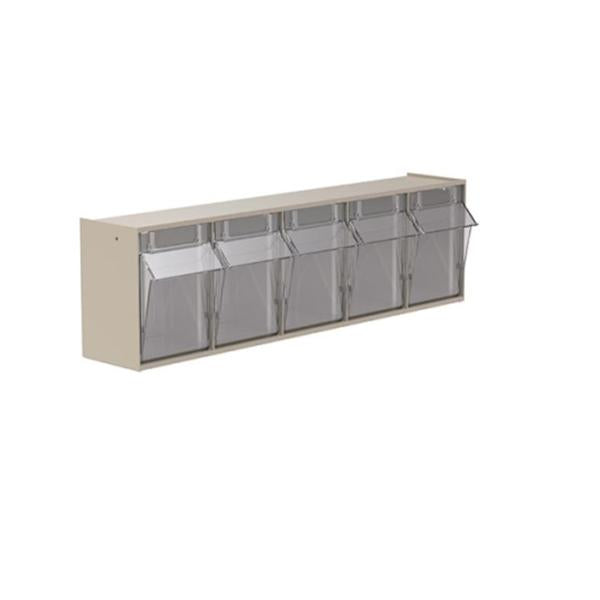 Akro-Mils Bin Storage Tiltview 5-3/8X23-5/8X6-1/2" Stone Plastic Ea - 6705