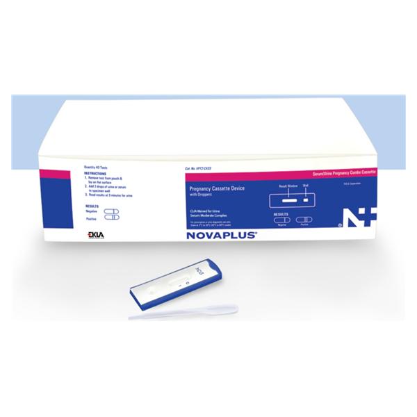 Ekla Novaplus Hcg Urine Rapid Test Clia Wvd F/ Urn/Mod F/ Srm W/ Drpr Csst 40/Kt - VPT2-CASS