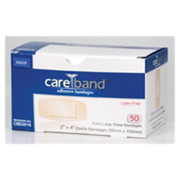 Aso Corporation Bandage Strips Sheer Careband 2X4" Flexible Natural Lf 50/Bx, 12 Bx/Ca - 180701