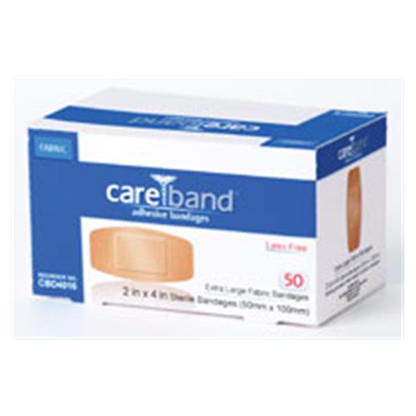 Aso Corporation Bandage Strips Elastic/Fabric Careband 2X4" Flexible Tan Lf 50/Bx, 12 Bx/Ca - CBD4016