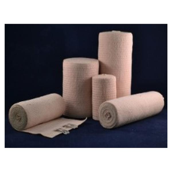 Ambra Leroy Medical Bandage Valuelastic 4"X5Yd Woven Cotton/Elastic Clip Closure Tan Lf 10/Bx - 73450