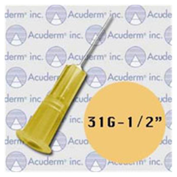 Acuderm Needle Luer Lock/ Luer Slip 31Gx1/2" Acuneedle Conventional 100/Bx - NP315