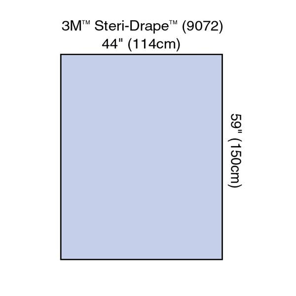 3M Healthcare Pack Surgical Drape/Sheet/Backtable Cover Steri-Drape Nfen 44X59 Blu Strl 80/Ca - 9072