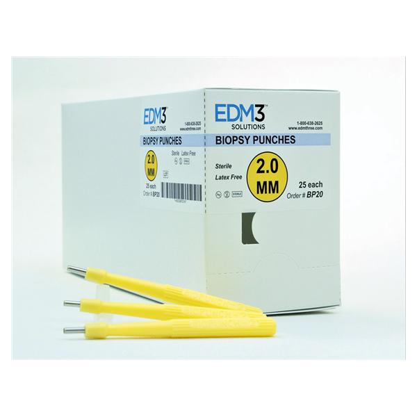 EDML, Biopsy Punch Biopunch 2Mm Sure Grip Handle Stainless Steel Blade Disp Strl 25/Bx - BP20