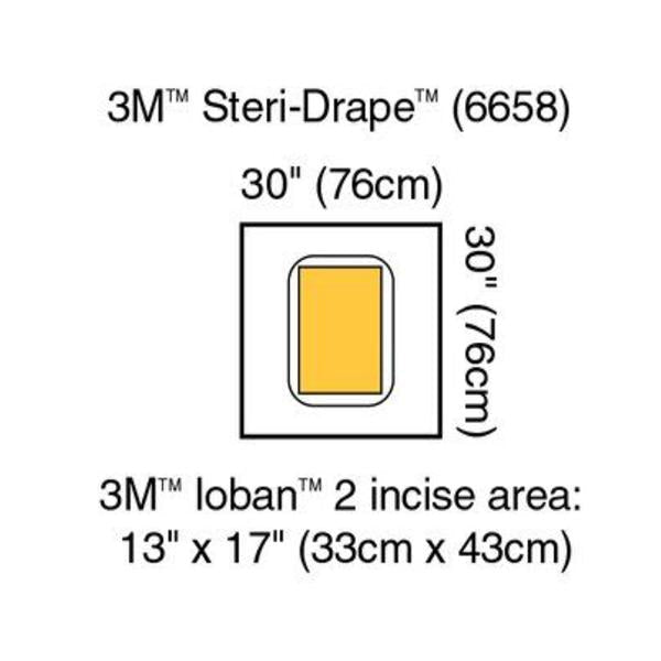 3M Healthcare Pouch Surgical Steri-Drape Non-Fenestrated 30X30" Clear 20/Ca - 6658