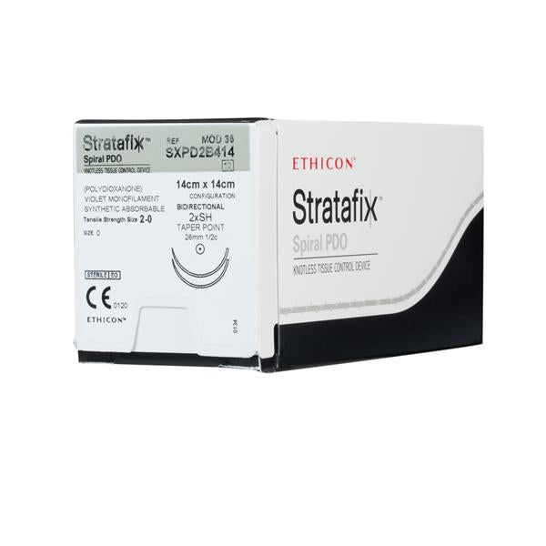 Ethicon Inc,a J & J Company Suture 2-0 Pdo Sh/Sh Stratafix Spiral Pdo Violet 6" Double Arm Mnflmnt Abs 12/Bx - SXPD2B414