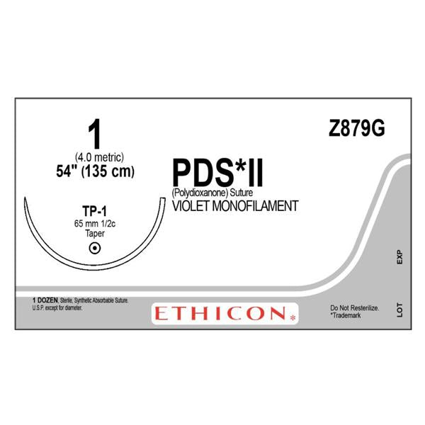 Ethicon Inc,a J & J Company Suture 1 Polydioxanone Tp-1 Pds Ii Violet 54" Monofilament 12/Bx - Z879G