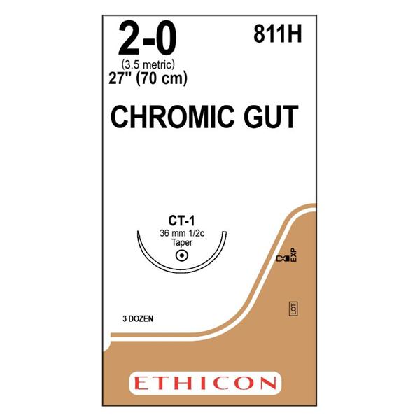 Ethicon Inc,a J & J Company Suture 2-0 Chromic Gut Ct-1 Brown 27" Monofilament 36/Bx - 811H