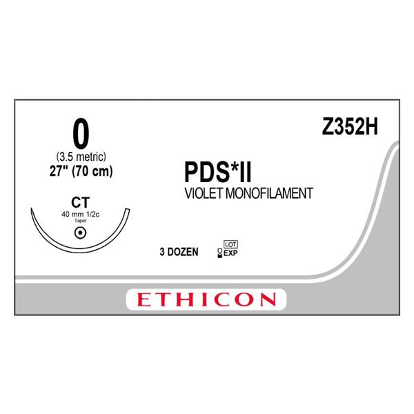 Ethicon Inc,a J & J Company Suture 0 Polydioxanone Ct Pds Ii Violet 27" Monofilament 36/Bx - Z352H