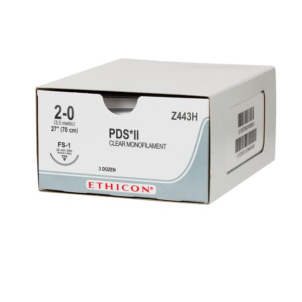 Ethicon Inc,a J & J Company Suture 2-0 Polydioxanone Fs-1 Pds Ii Clear 27" Monofilament 36/Bx - Z443H