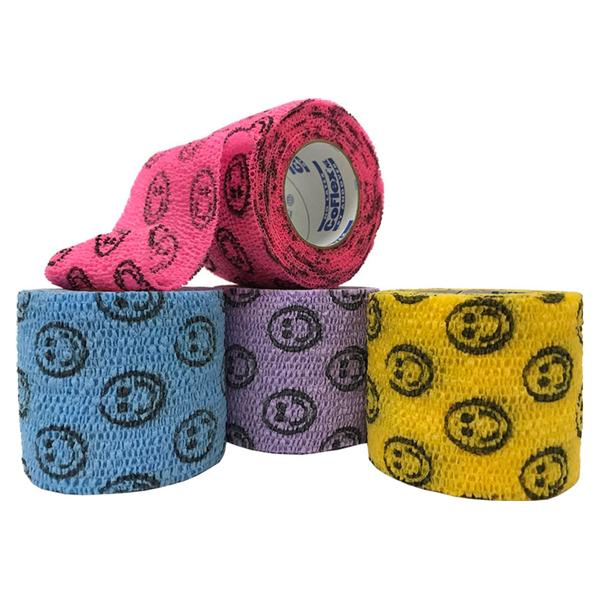 Andover Coated Products Bandage Coflex Nl Compression Elastic 1.5"X5Yd Lf Ns Cohesive Smiley 48/Case - 5150SC-048