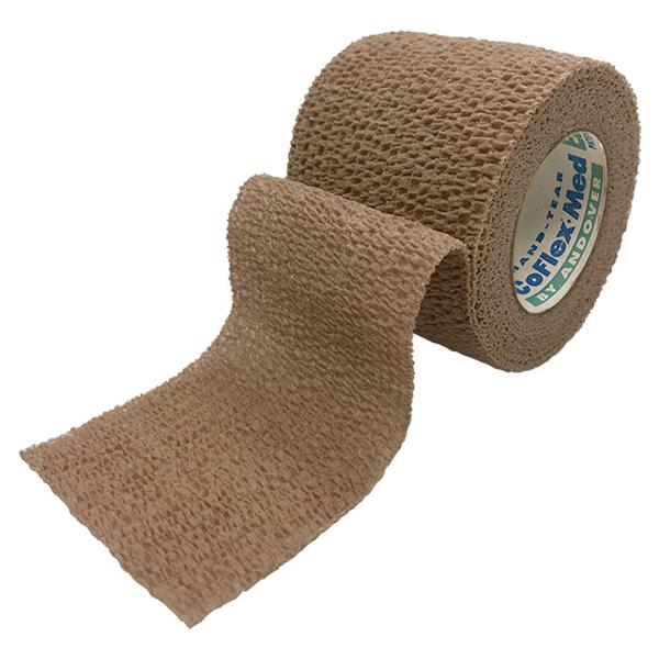 Andover Coated Products Bandage Coflex 1.5"X5Yd Compression Elastic Tan Latex Non-Sterile 48/Case - 7150TN-048