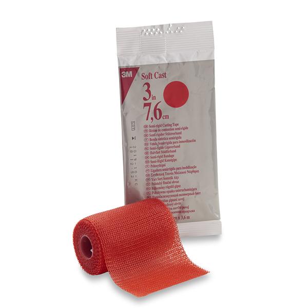 3M Healthcare Tape Scotchcast Fiberglass 3"X4Yd Roll Red 10/Ca - 82103R