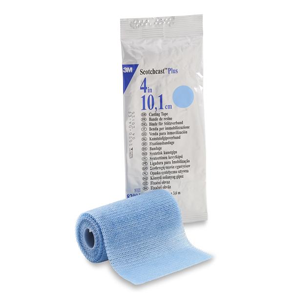 3M Healthcare Tape Scotchcast Plus Fiberglass 4"X4Yd Roll Light Blue 10/Ca - 82004L