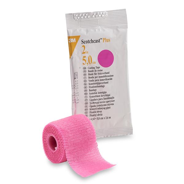 3M Healthcare Tape Scotchcast Plus Fiberglass 2"X4Yd Roll Pink 10/Ca - 82002X