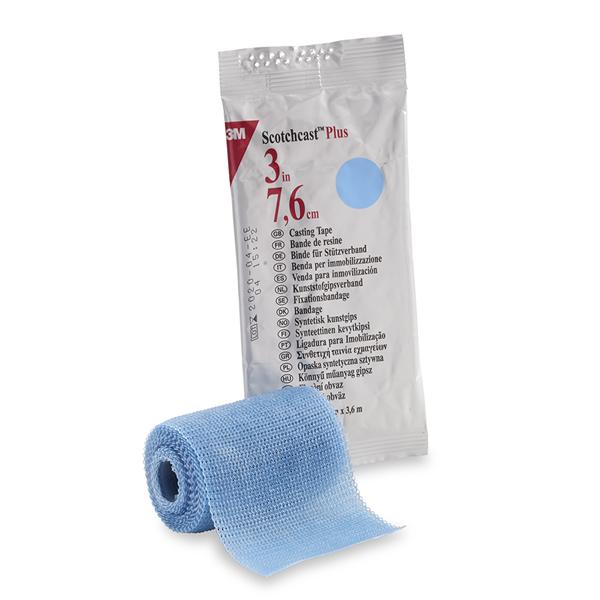 3M Healthcare Tape Scotchcast Plus Fiberglass 3"X4Yd Roll Light Blue 10/Ca - 82003L