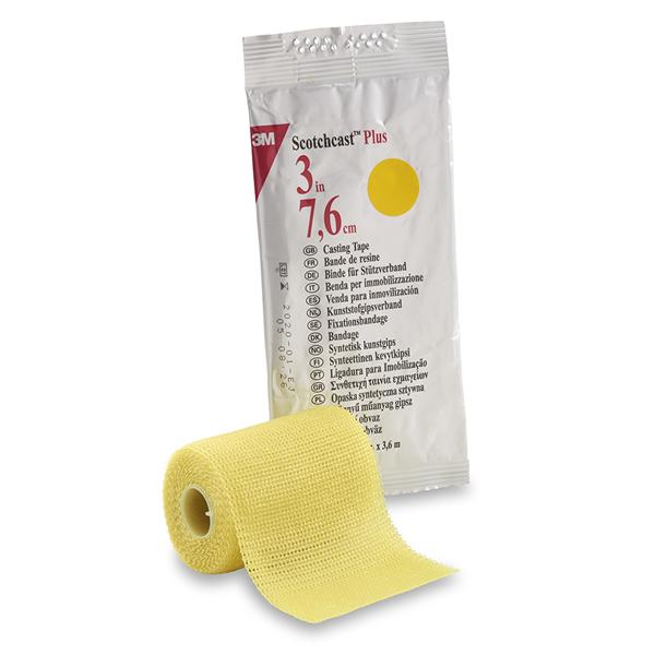 3M Healthcare Tape Scotchcast Plus Fiberglass 3"X4Yd Roll Yellow 10/Ca - 82003Y