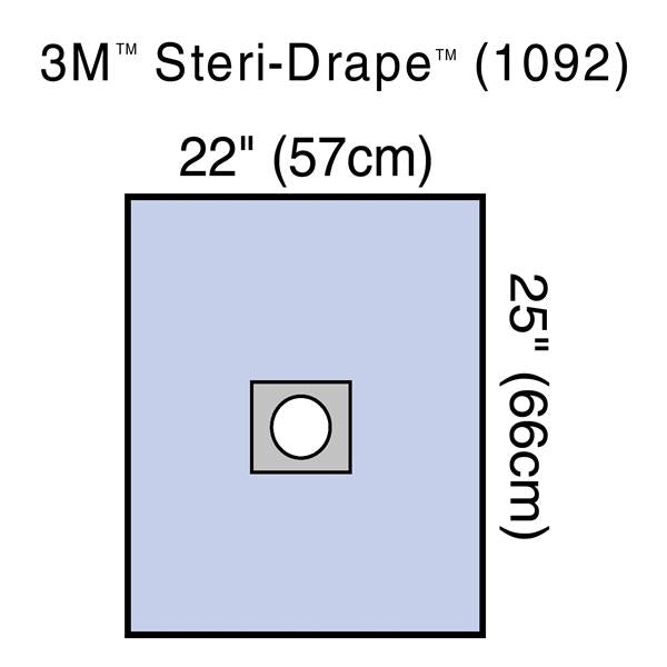 3M Healthcare Drape Minor Procedure Steri-Drape Fenestrated 25X22" Small Sterile 25/Bx, 4 Bx/Ca - 1092