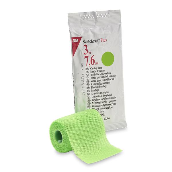 3M Healthcare Tape Scotchcast Plus Fiberglass 3"X4Yd Roll Bright Green 10/Ca - 82003V