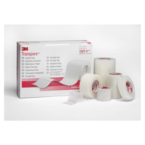 3M Healthcare Tape Surgical Transpore Plastic/Polyethylene 2"X10Yd Adhesive Clear 6/Bx, 10 Bx/Ca - 1527-2