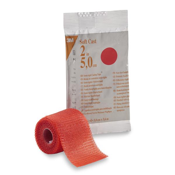 3M Healthcare Tape Scotchcast Fiberglass 2"X4Yd Roll Red 10/Ca - 82102R