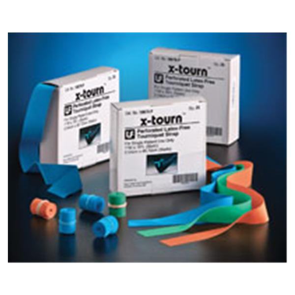 Avcor Healthcare Products Tourniquet Compressing Device Strap X-Tourn 18X1" Polyisoprene Blue Ns 250/Bx, 4 Bx/Ca - 18679