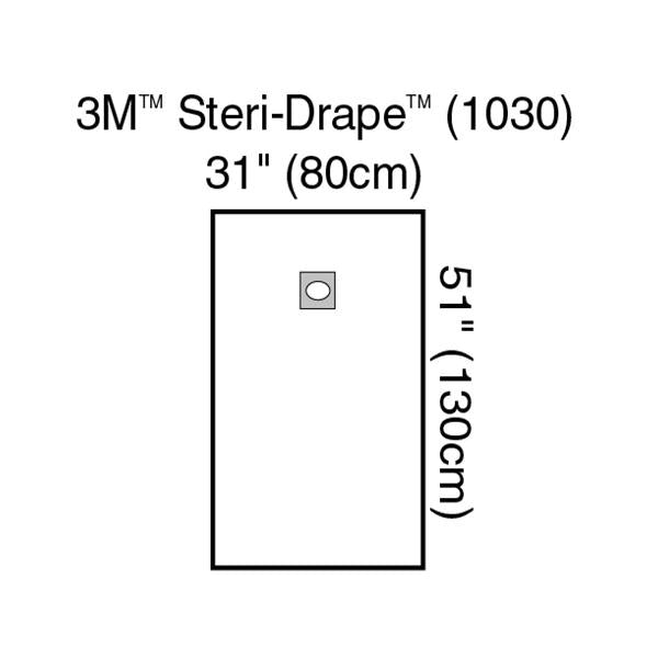 3M Healthcare Drape Surgical Steri-Drape Fenestrated 51X31" Medium Clear Sterile 10/Bx, 4 Bx/Ca - 1030