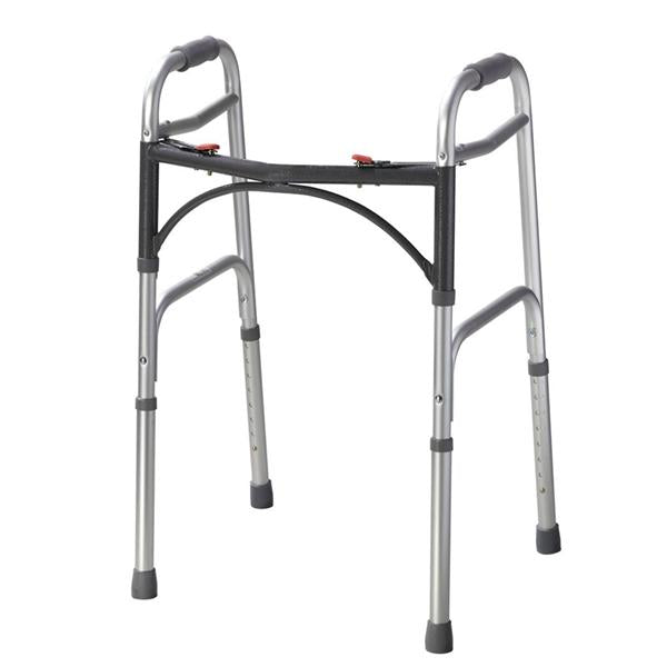 Alimed Walker Deluxe 350Lb Capacity Gray/Silver Tips 15.5X22X39" 2 Push Button Adult Ea - 7376
