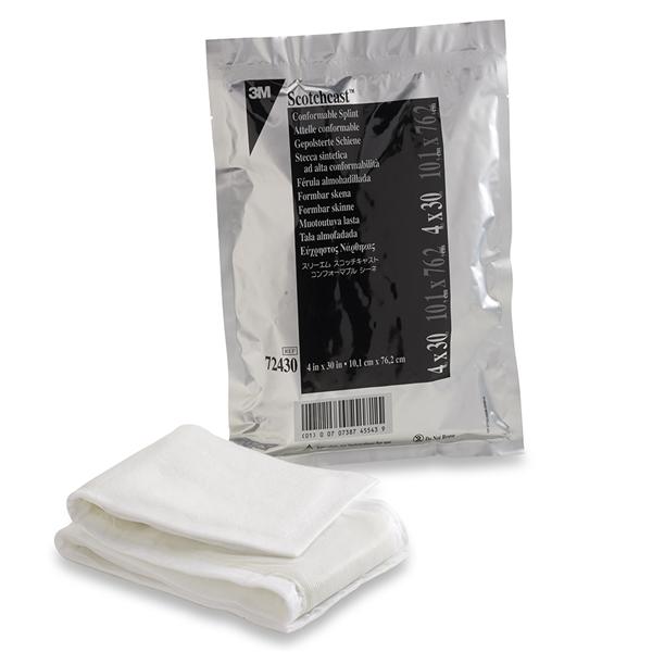 3M Healthcare Splint Scotchcast Fiberglass Pre-Cut Roll Conformable 4X30" 10/Ca - 72430