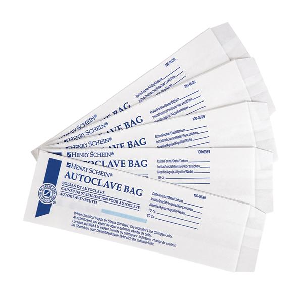 Henry Schein Bag Autoclave 8 In White 1000/Box, 5 Bx/Ca - 1417