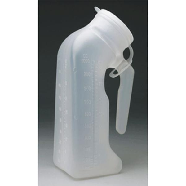 Medegen Medical Products, Urinal Patient 1Qt Translucent Plastic Male With Handle/Cover Ea, 50 Ea/Ca - H140-01