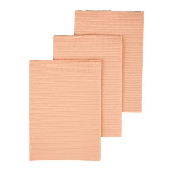 Henry Schein Towel Patient Dri-Gard Plus 13 In X 19 In Peach 3 Ply Tissue / Poly 500/Ca - WPSCPPE