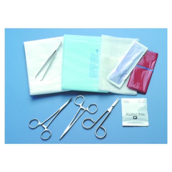 Busse Hospital Disposable Tray Wound Closure Facial W/ 5 Floor-Grade Wbstr Smth Jw Ndl Hldr Strl Ea - 757