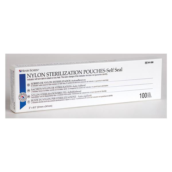 Henry Schein Pouch Sterilization 2 In X 9.5 In White 100/Bx - 902-002202